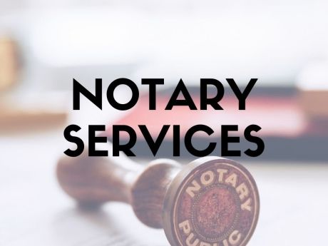 Notary services with official stamp.