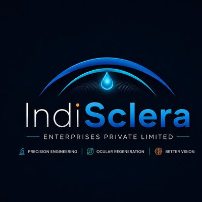 IndiSclera logo symbolizing innovation in ocular surface technology, biomedical research, and regene