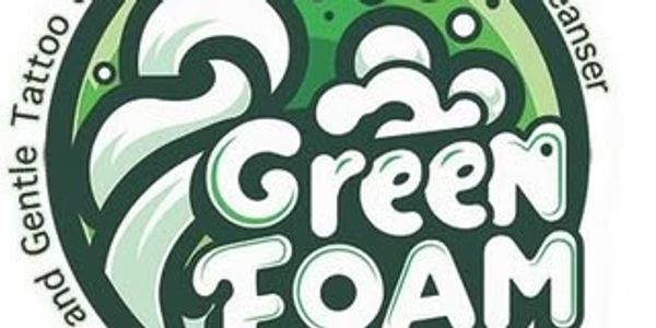 Logo of Green Foam, a tattoo and skincare product.