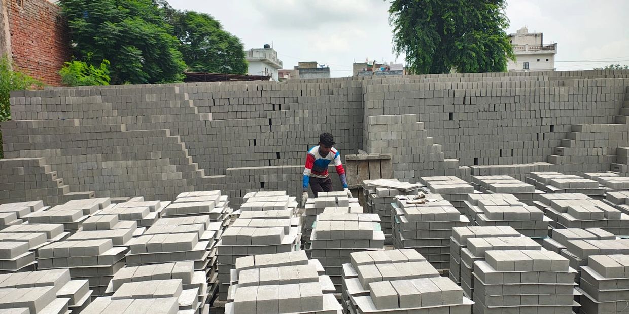 Stacked Fly ash Bricks