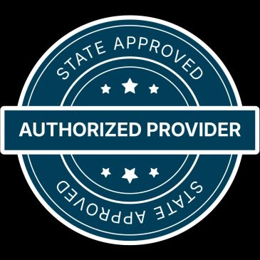 State approved authorized provider badge.
