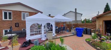 Tente style Pop up - 10 à 20 personnes 115$ à 450.00$ Contactez nous pour une soumission détaillée.