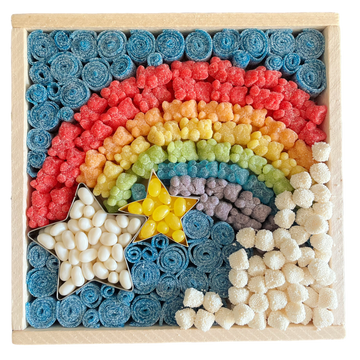 custom, rainbow of candy, candy board, signature, designer, somewhere over the rainbow