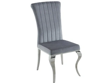 Carone Velvet Side Chair in Gray