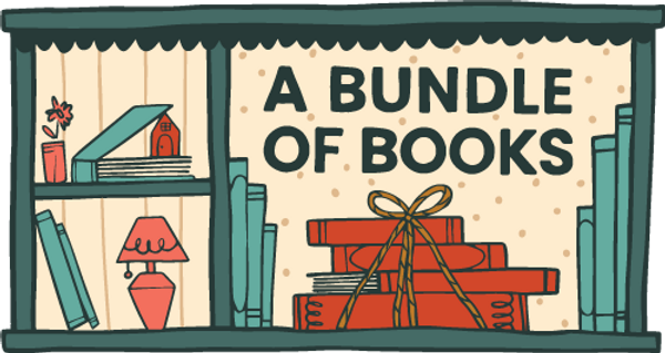 A bundle of books logo for an org that distributes free children's books in the DC metro area.