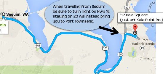 {"blocks":[{"key":"boe10","text":"When traveling from Sequim: ","type":"unstyled","depth":0,"inlineStyleRanges":[{"offset":0,"length":28,"style":"UNDERLINE"},{"offset":0,"length":28,"style":"BOLD"}],"entityRanges":[],"data":{}},{"key":"8rtl0","text":"Take Hwy 101 heading east.","type":"ordered-list-item","depth":0,"inlineStyleRanges":[],"entityRanges":[],"data":{}},{"key":"eknlk","text":"Turn left on Hwy 20.","type":"ordered-list-item","depth":0,"inlineStyleRanges":[],"entityRanges":[],"data":{}},{"key":"d2pv6","text":"Turn right at the stoplight by U-Haul on to Hwy 19. ","type":"ordered-list-item","depth":0,"inlineStyleRanges":[],"entityRanges":[],"data":{}},{"key":"3gi3b","text":"Turn left on Prospect Ave.","type":"ordered-list-item","depth":0,"inlineStyleRanges":[],"entityRanges":[],"data":{}},{"key":"32v2r","text":"Turn right into Kala Square Place.","type":"ordered-list-item","depth":0,"inlineStyleRanges":[],"entityRanges":[],"data":{}},{"key":"6dpid","text":"We are located behind the San Juan Taqueria","type":"ordered-list-item","depth":0,"inlineStyleRanges":[],"entityRanges":[],"data":{}}],"entityMap":{}}