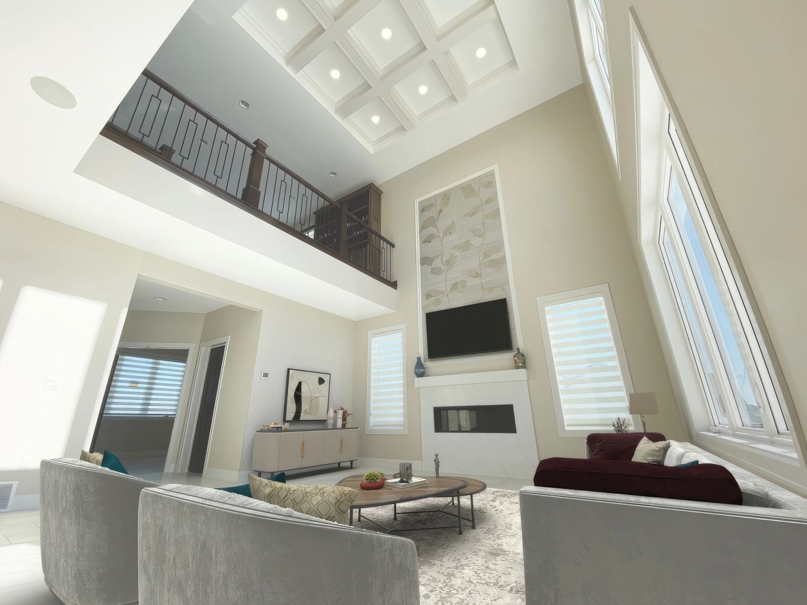 Custom home living space in Sioux Falls, SD by Thurman Construction