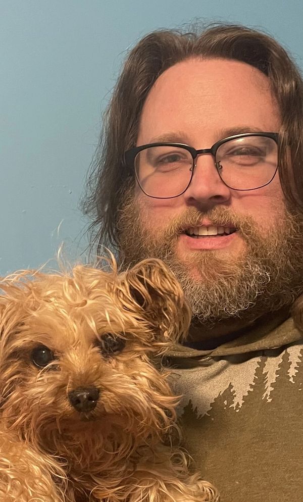 Paul with Calvin who recently crossed the rainbow bridge