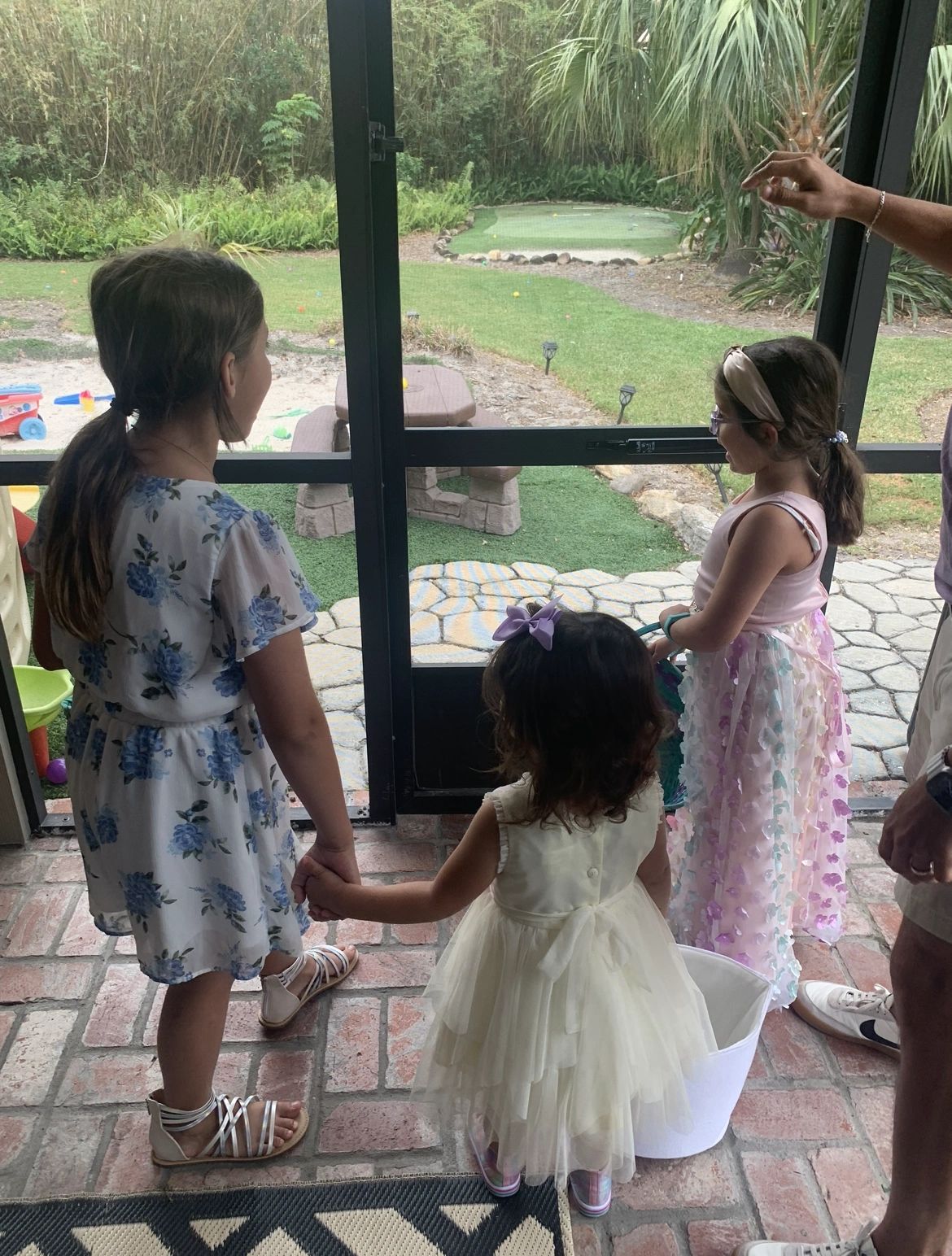 Kids enjoying their Easter egg hunt