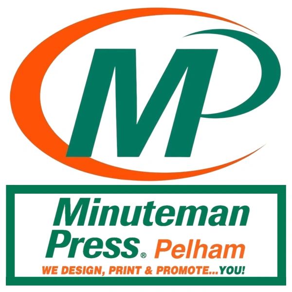 Logo of Minuteman Press Pelham with design and printing tagline.