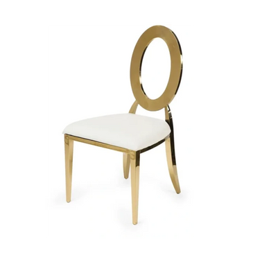 sedia gold con seduta bianca