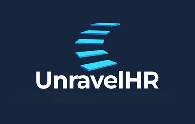 Logo of UnravelHR with stylized blue steps.