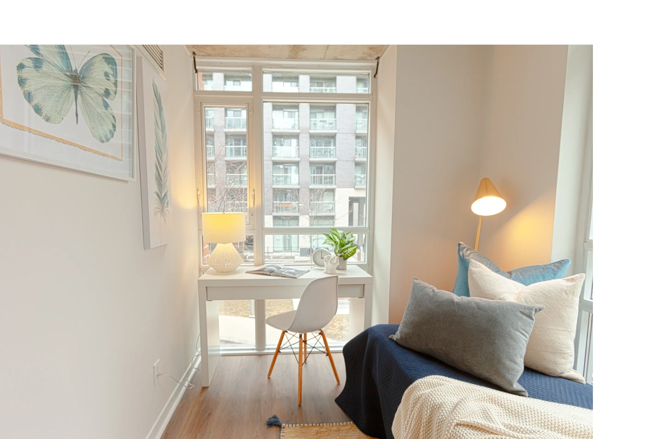 bedroom office staging