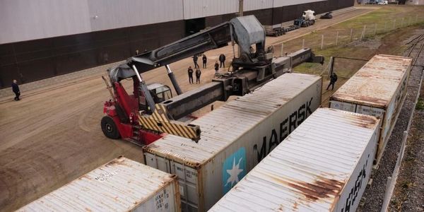 Railroad station Belgrano carga, container