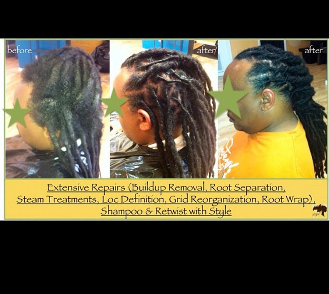 removing dreadlocks before and after