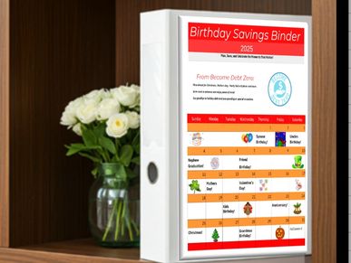 Birthday Savings Binder