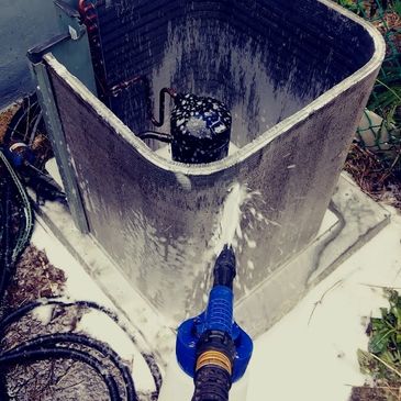 foam cleaning air conditioner or heat pump outdoor coil
