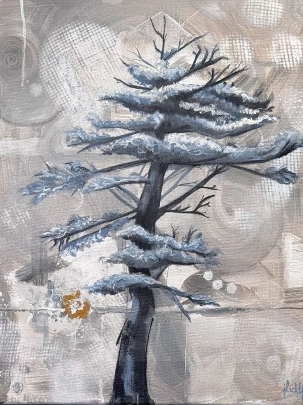abstract background with unique pine tree 