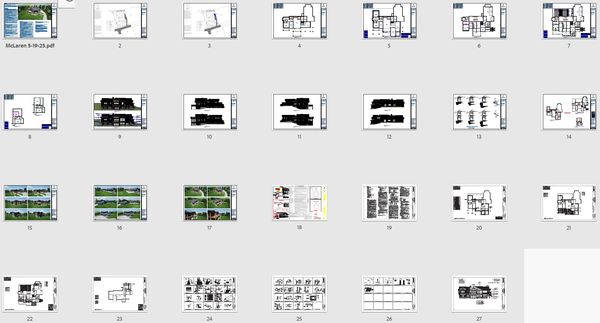 An overview of pages in a drawing set.