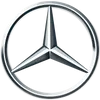 The iconic Mercedes-Benz three-pointed star logo.