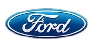 Blue oval Ford logo with white script.