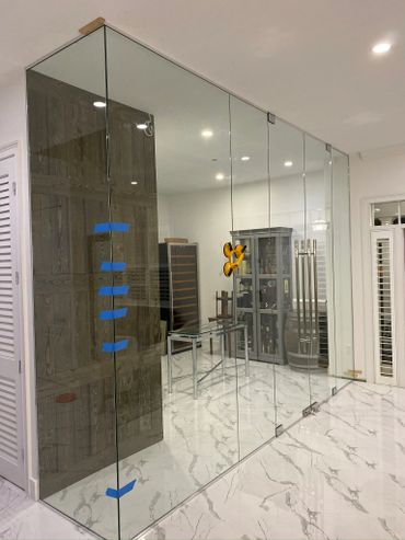 Glass wine room installation