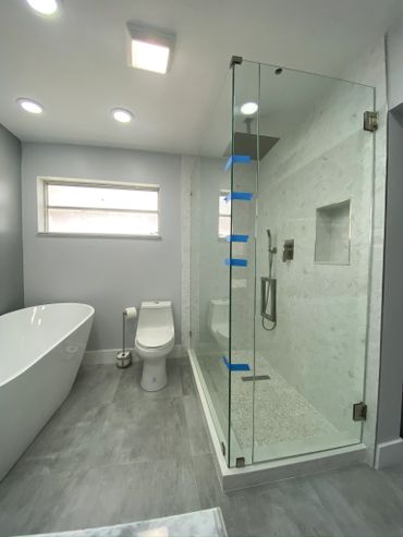 Frameless shower door installation