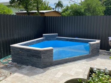 Custom pool with glass view