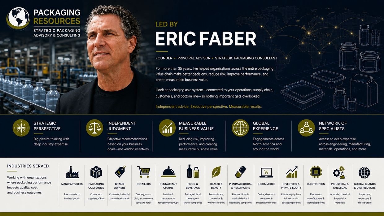 Strategic packaging advisory by Eric Faber with deep industry expertise.