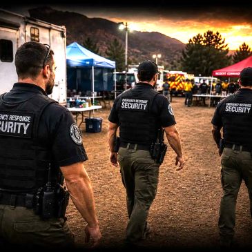 Security personnel at an outdoor emergency response event.