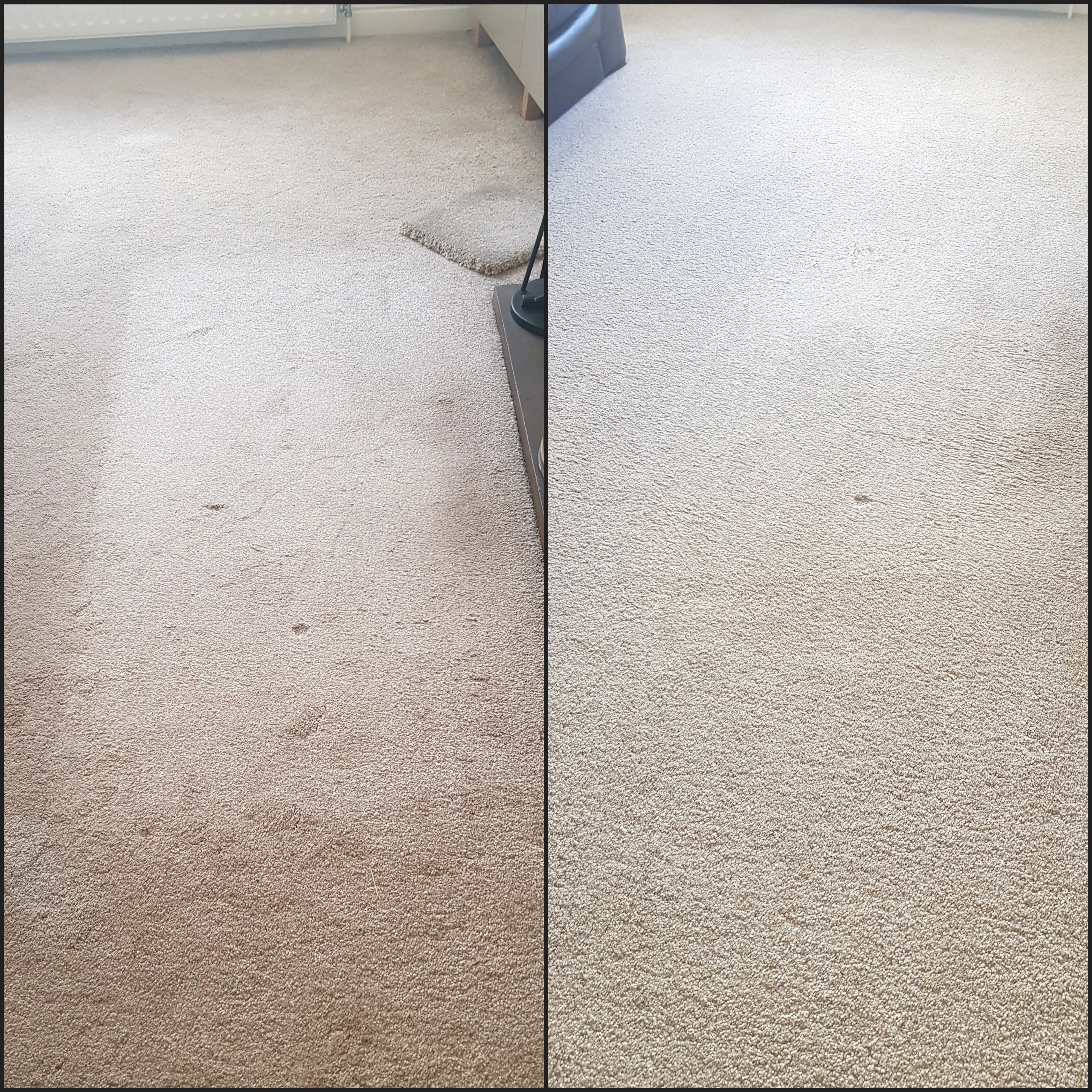 View of how your carpet should look when you lift the rugs