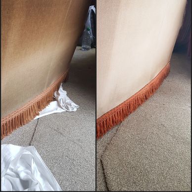 Old style fabric sofa cleaning process 