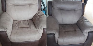 Leather chair professionally cleaned & fed with a beeswax & Neatsfoot combination 