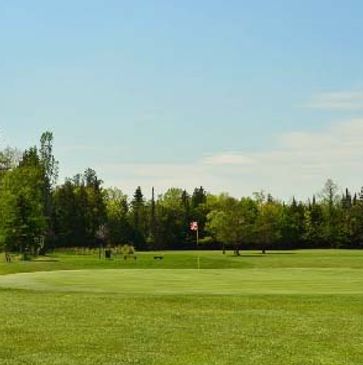 view of a putting green at Pattison Park golf course in superior, Wisconsin.