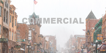 photo by Olivia Jacobs of deadwood's Main Street in the snow