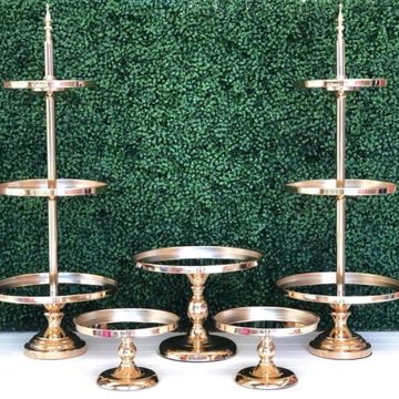 3 Tier Lux Gold Mirror Metal Cake Stand