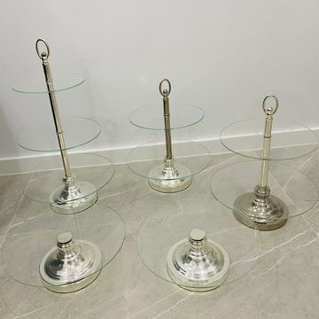 Silver Clear Glass Cake Stands