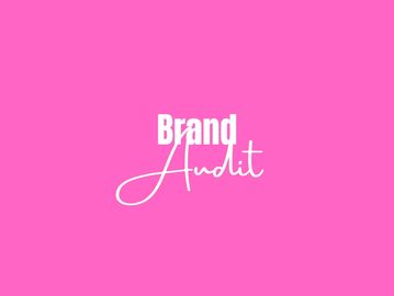 Pink background with bold white text reading 'Brand Audit'.