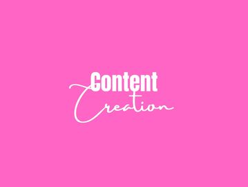 White text 'Content Creation' on a bright pink background.