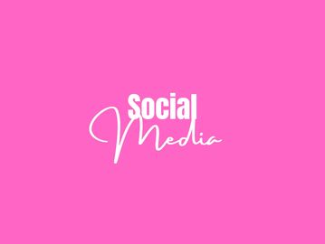 Bright pink background with 'Social Media' text in white.