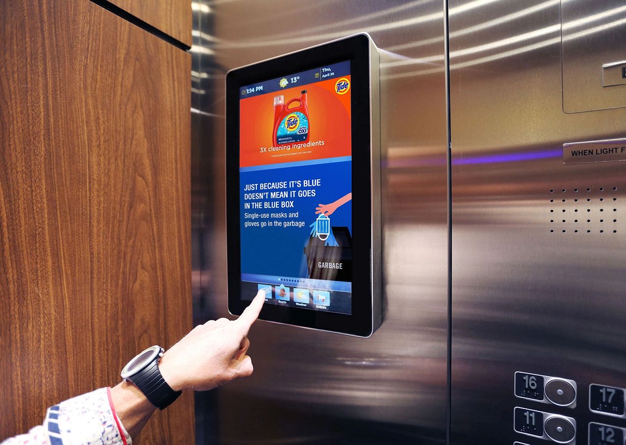 Floor graphics are an effective and eye-catching way to advertise your brand in elevators.