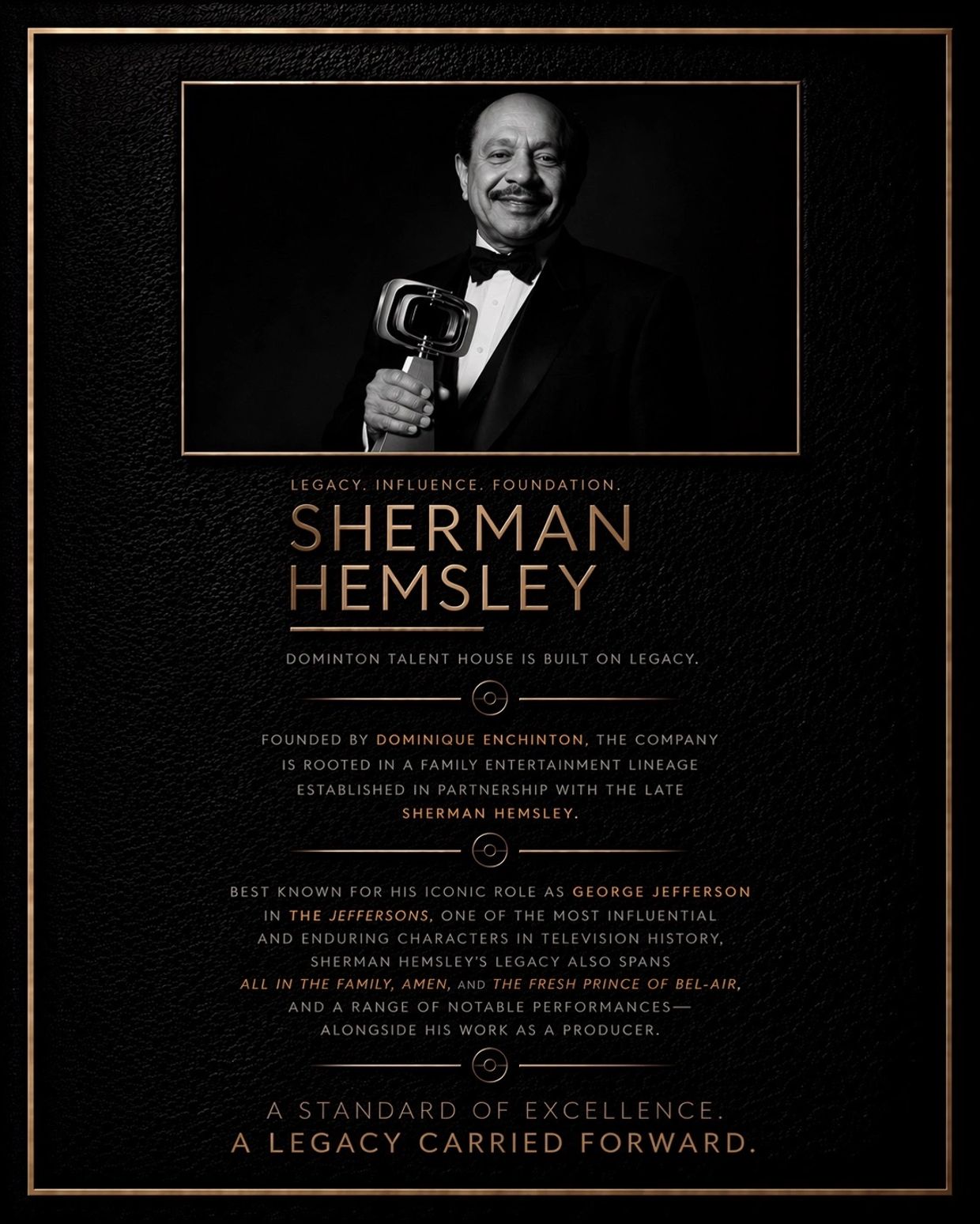 Portrait of Sherman Hemsley honoring his legacy in entertainment.