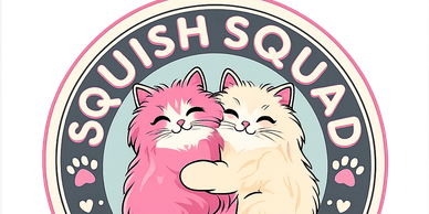 Cute cartoon cats hugging with text around.