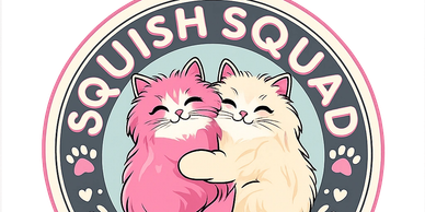 Cute cartoon cats hugging with text around.