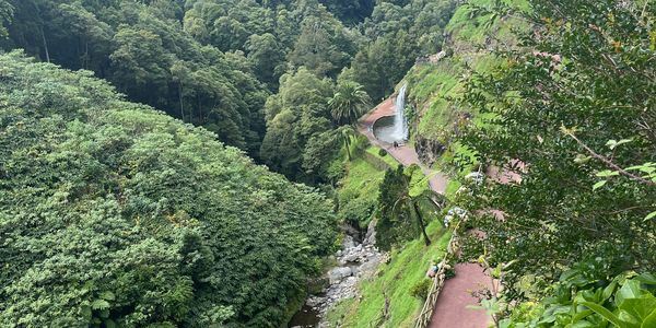 Stunning landscape of the exotic tropical island of Sao Miguel.