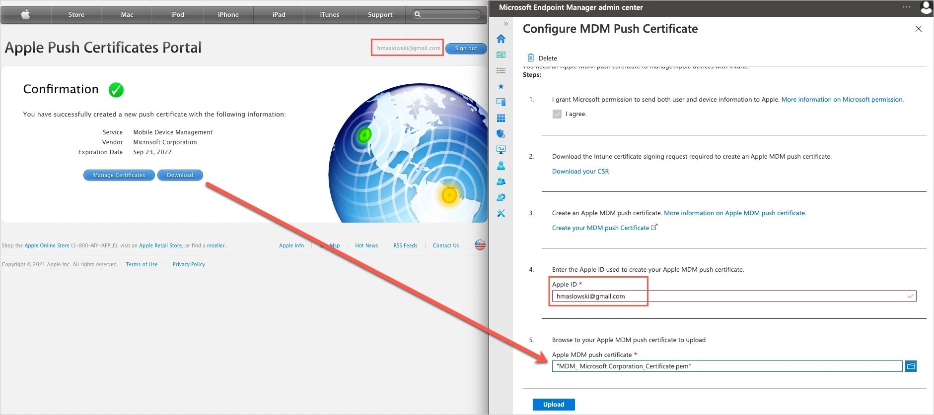 create apple mdm push certificate