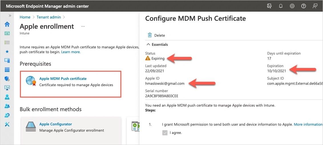 apple mdm certificate portal