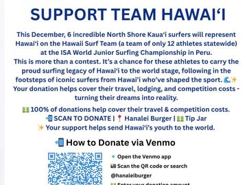 Support Team Hawaiʻi with donations for North Shore Kauaʻi surfers.