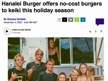 Group of kids at a burger giveaway event.