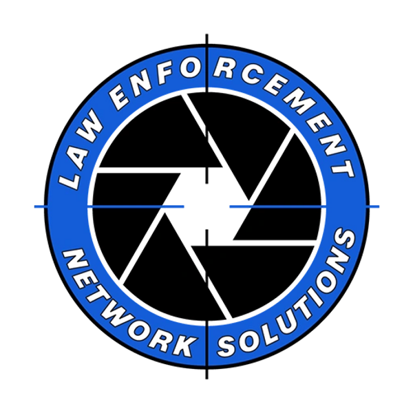Logo with blue ring and text Law Enforcement Network Solutions.